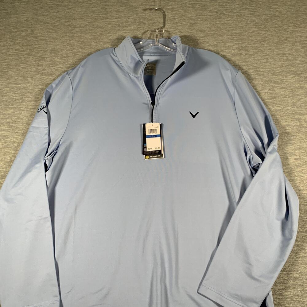Callaway Pullover Mens XL Blue Opti-Dri Quarter Zip Long Sleeve Golf Top